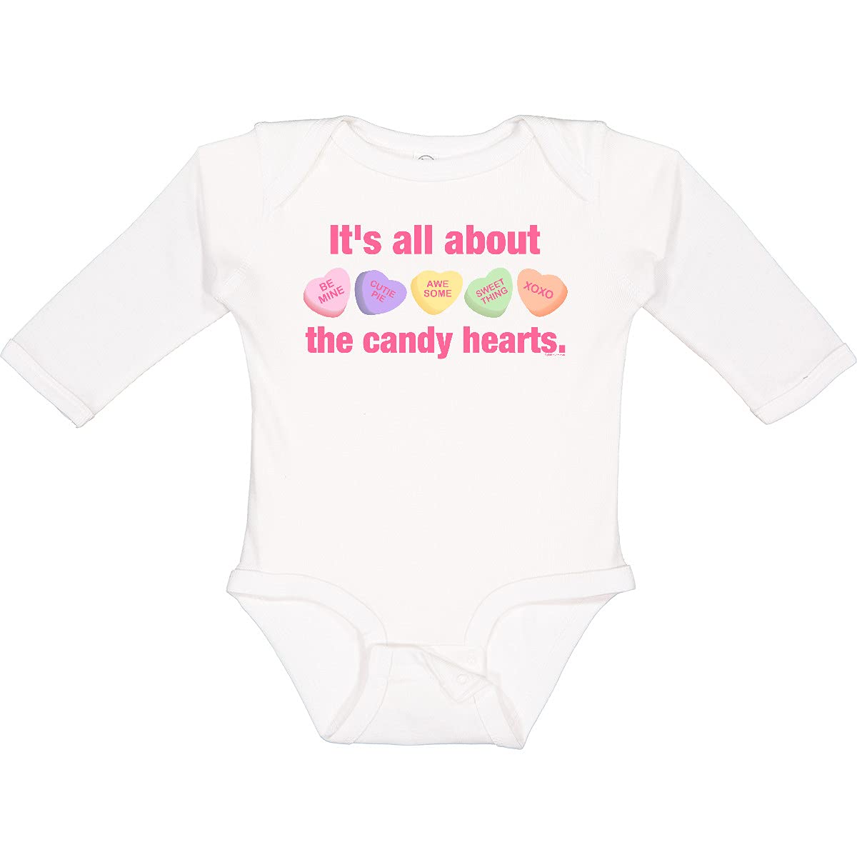 Inktastic Candy Hearts II Long Sleeve Baby Bodysuit - Adorable Valentine's Day Outfit for Infants & Newborns - Perfect for Photo Shoots, Gifts & Special Occasions