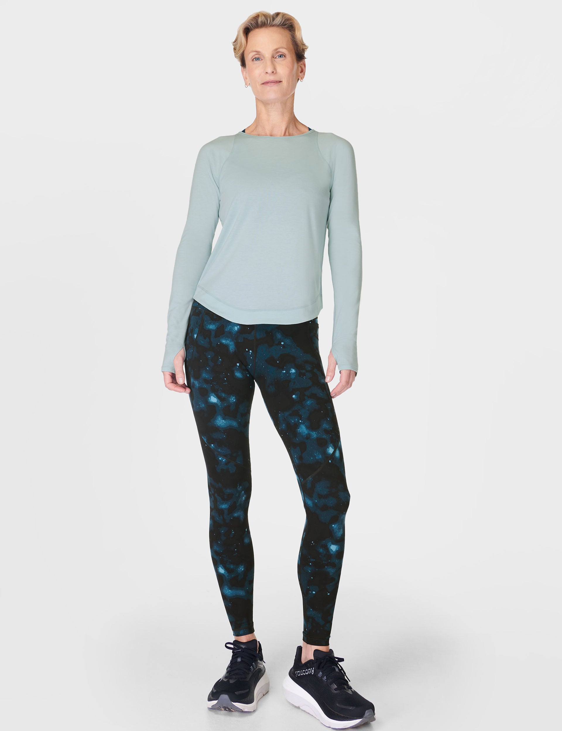 Breathe Easy Running Long Sleeve Top - Moisture Wicking Athletic Shirt for Men & Women in Muted Teal Blue | Perfect for Jogging, Gym Workouts & Outdoor Activities