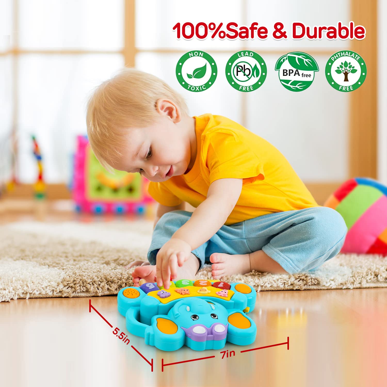 STEAM Life Baby Piano Toy - Musical Learning Keyboard for Infants 6-18 Months | Early Educational Toy for Boys & Girls | Perfect Birthday & Christmas Gift for 1 Year Olds | Great for Sensory Development & Early Music Exploration