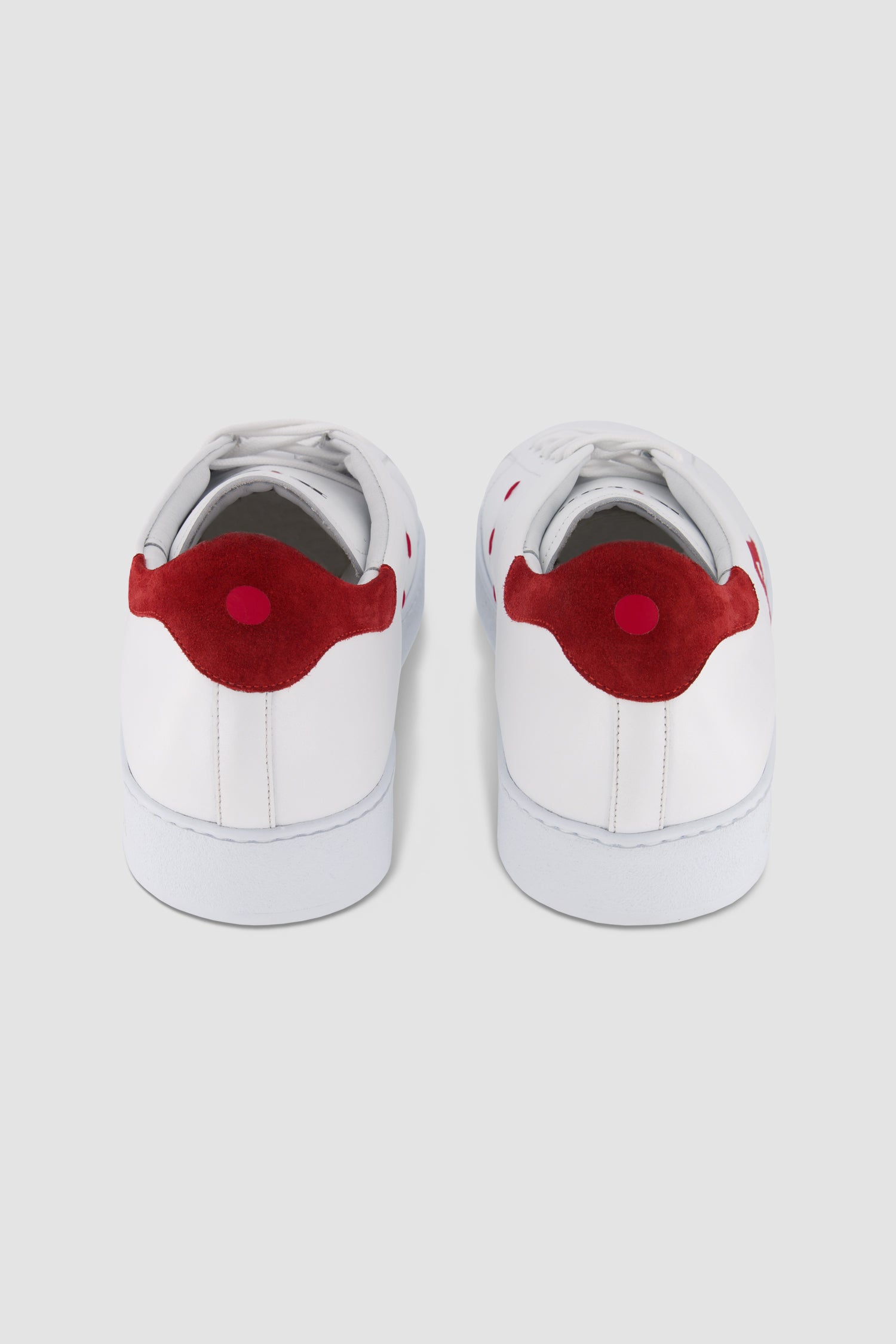 Kiton White and Red Calfskin Sneakers for Men - Premium Leather Casual Shoes for Walking, Travel & Everyday Wear