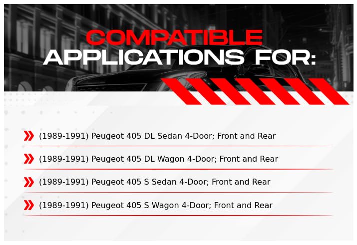 R1 Concepts Front & Rear Brake Pads and Rotors Kit - Ceramic Brake Pads with Drilled Rotors - Compatible with 1989-1991 Peugeot 405 - Perfect for Daily Driving & Performance Upgrades