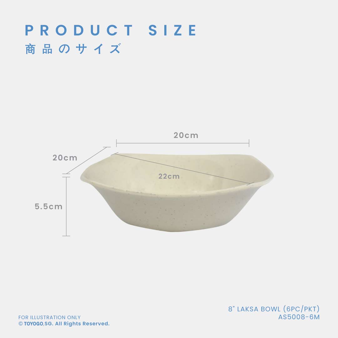 Premium 8-Piece Laksa Bowl Set (16 Packets per Carton) - AS5008 6M - Perfect for Asian Noodle Soups, Ramen, and Hot Dishes