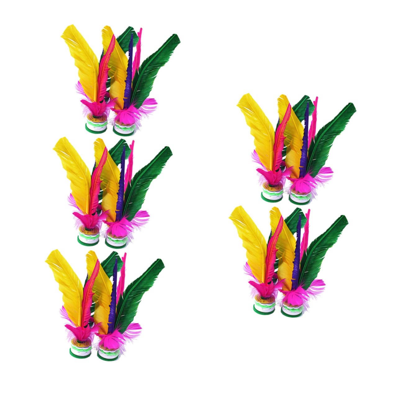 BCOATH 10pcs Durable Shuttlecock Toy for Kids - Thicken Goose Feather Jianzi, Outdoor Sports & Kick Toy, Perfect for School Playground, Family Picnics, and Backyard Fun