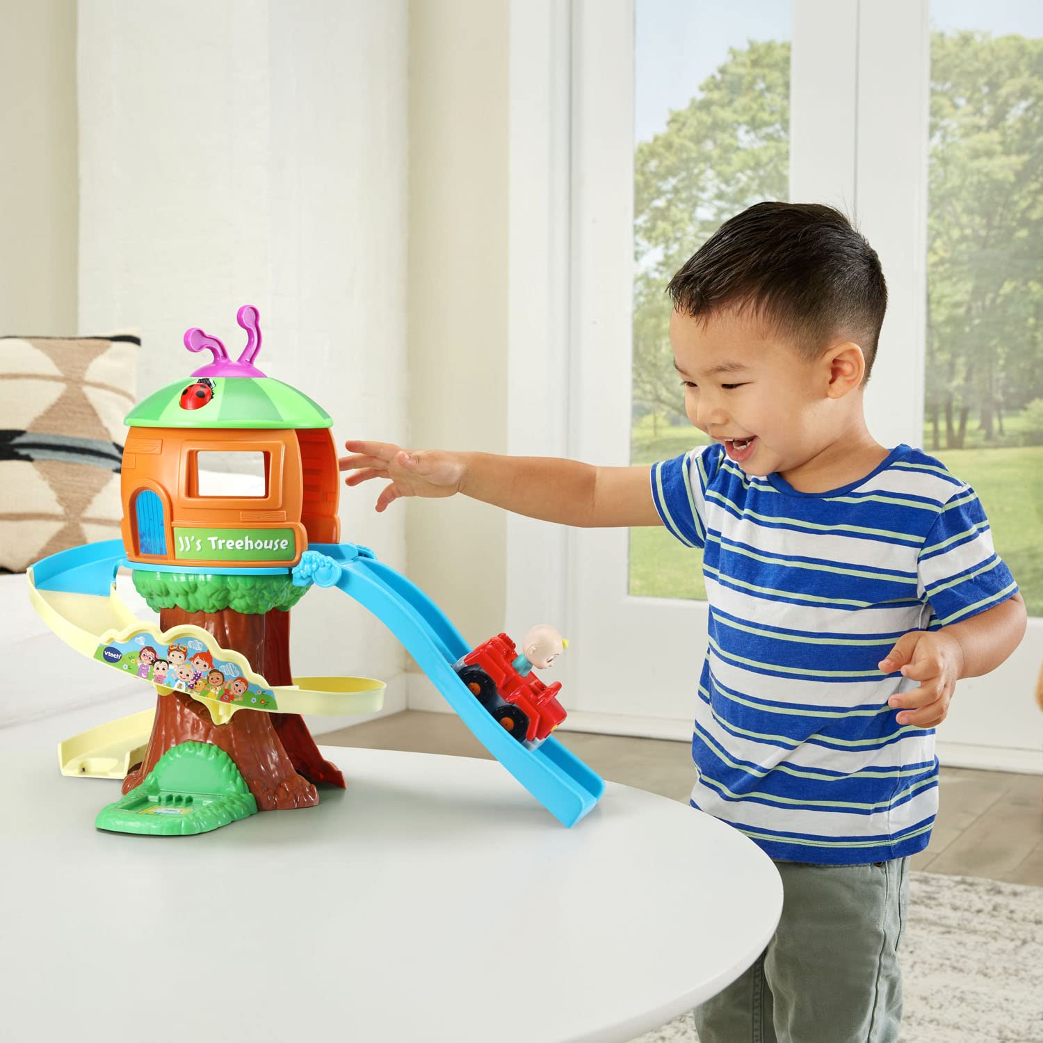 VTech CoCoMelon Go! Go! Smart Wheels Treehouse Track Set - Interactive Learning Toy for Kids Ages 2-5 Years | STEM Educational Playset with Lights & Sounds | Perfect for Pretend Play & Early Childhood Development