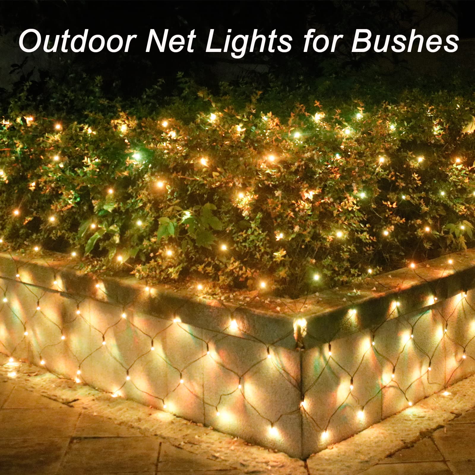 300LED Connectable Christmas Net Lights - 14.8ft x 5ft Outdoor Waterproof Mesh String Lights with 8 Lighting Modes for Holiday Decorations - Perfect for Xmas Trees, Bushes, Garden, Wedding & Party Decor (Warm White)