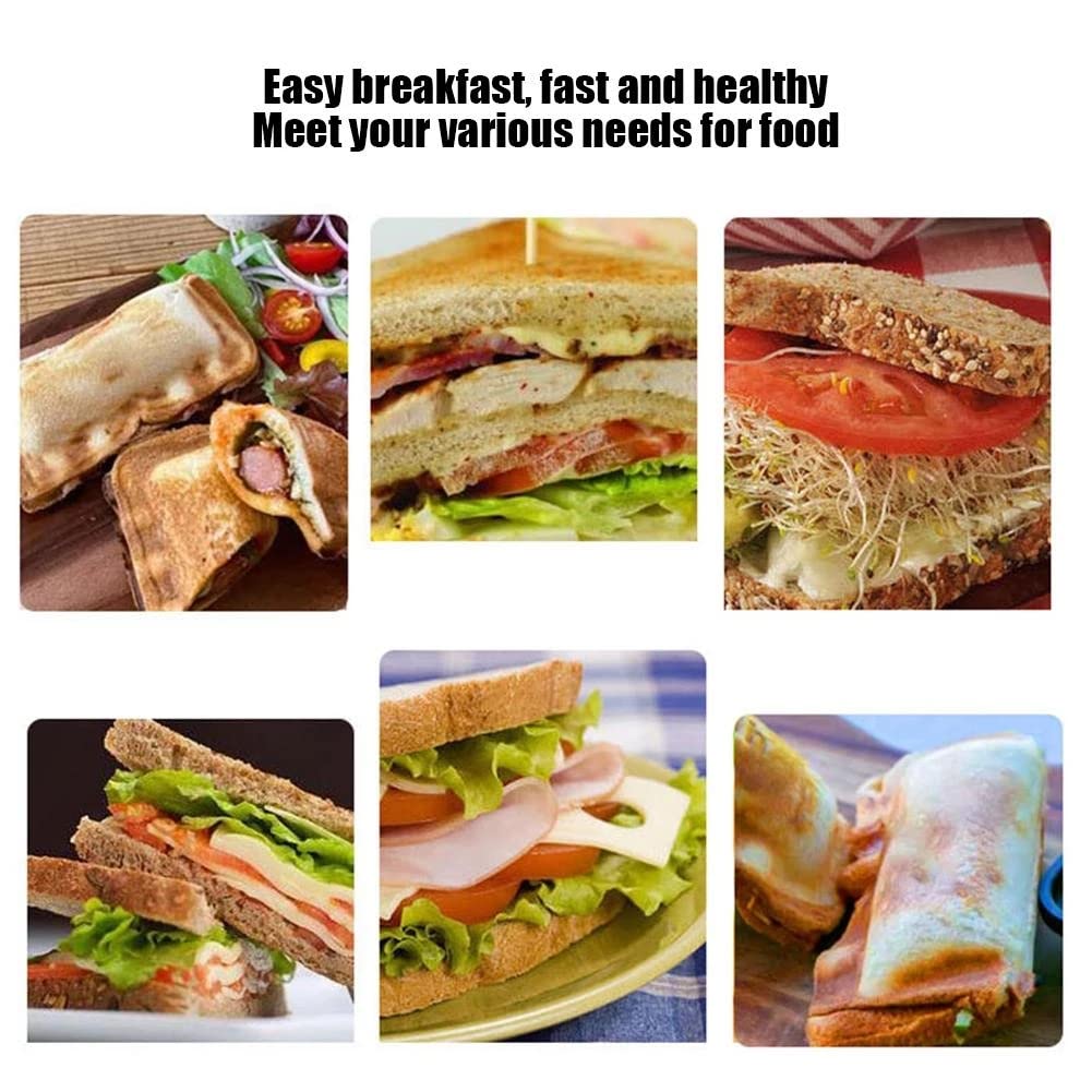 Non-Stick Double-Sided Sandwich Maker & Grill Pan - Removable Baking Tray, Foldable Design for Easy Storage - Perfect for Breakfast, Camping & Quick Meals