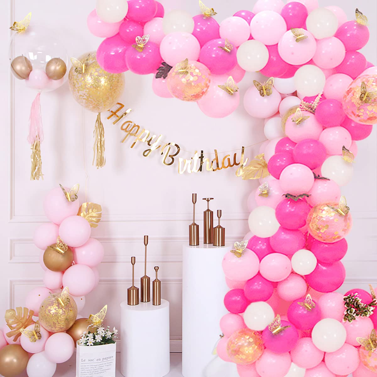 72 Pcs Gold Butterfly Decorations - 3 Sizes & Styles, 3D Wall Butterflies for Party, Birthday, Wedding, Baby Shower Decor | DIY Crafts, Cake Toppers, Home & Room Wall Decorations