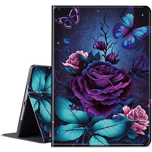 Purple Rose and Blue Butterfly