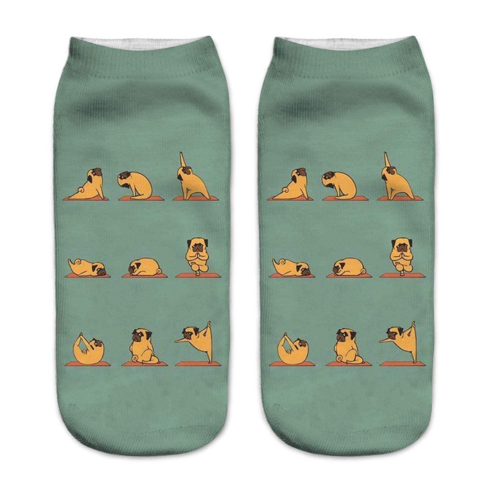 Funny 3D Printed Cat & Pug Socks for Women & Men - Fashionable Low Ankle Unisex Socks - Perfect for Cosplay, Gifts, and Everyday Wear