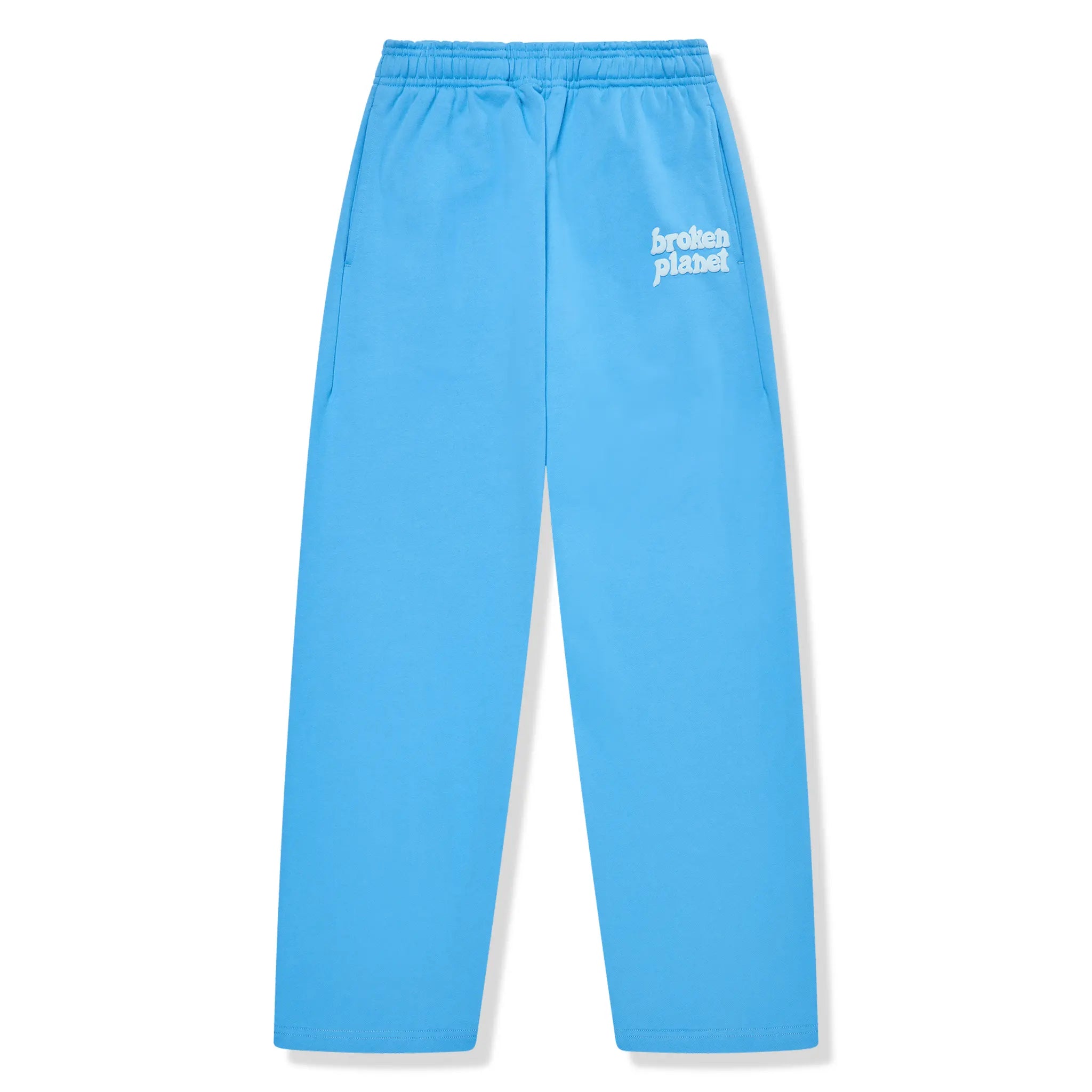 Broken Planet Straight Leg Light Blue Sweatpants for Men - Comfortable Casual Joggers with Elastic Waistband - Perfect for Lounge Wear, Gym, and Street Fashion