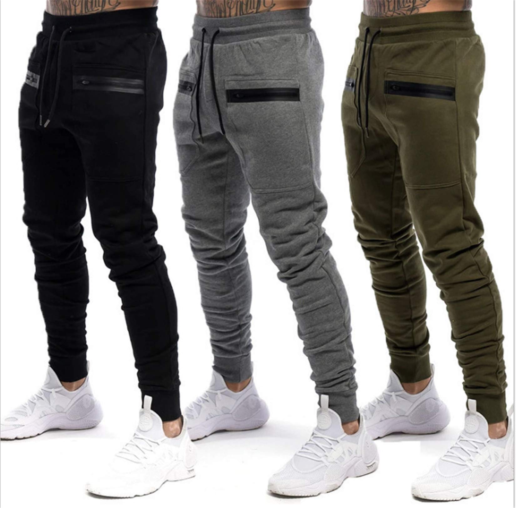 Andongnywell Men's Gym Jogger Pants - Slim Fit Workout Sweatpants with Pockets for Bodybuilding, Running & Casual Wear | Moisture-Wicking & Comfortable Training Pants for Men