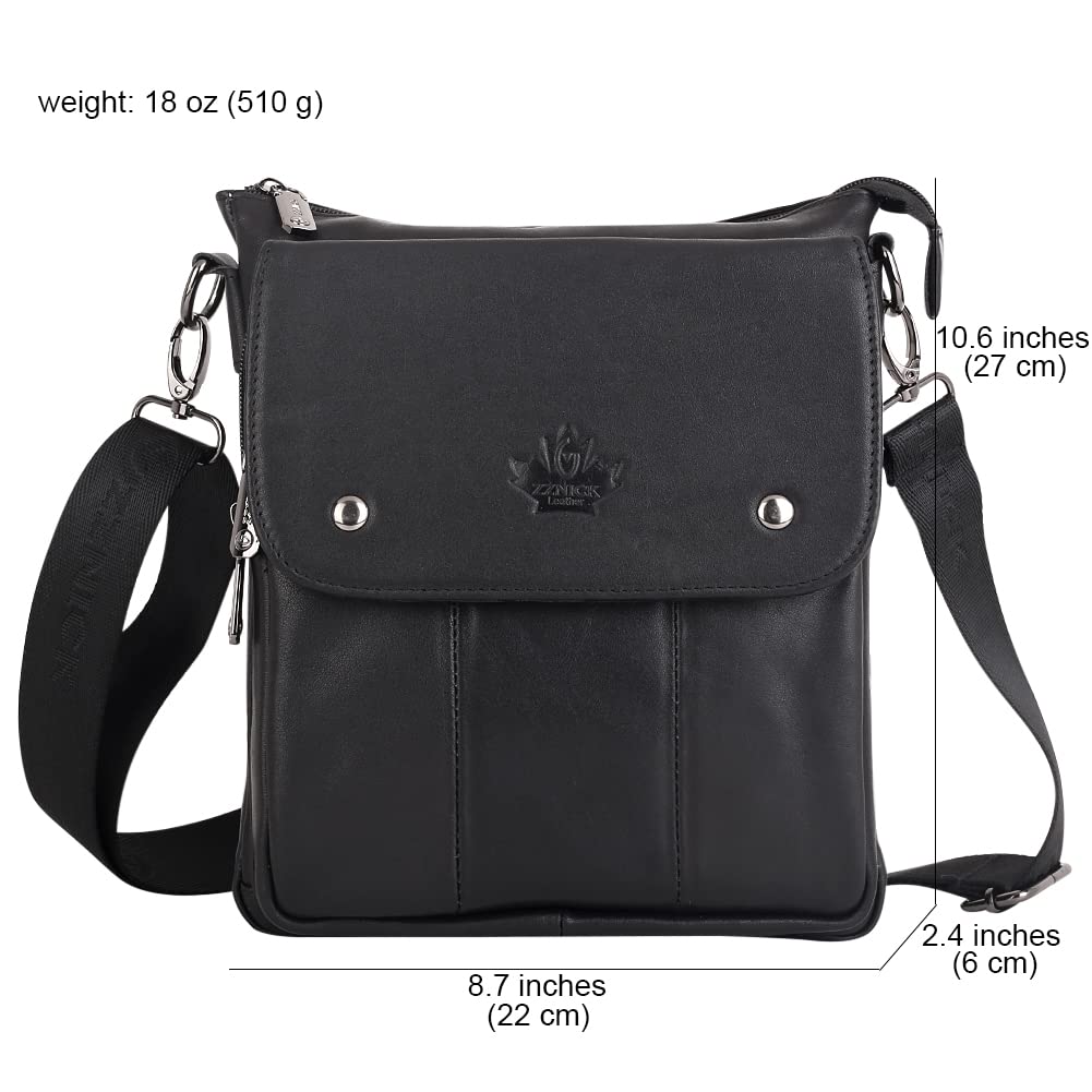 Premium Genuine Leather Messenger Bag for Men & Women - Stylish Crossbody Sling Shoulder Bag - Perfect for Travel, Work & Business Meetings (Office, Commute, Weekend Getaways)