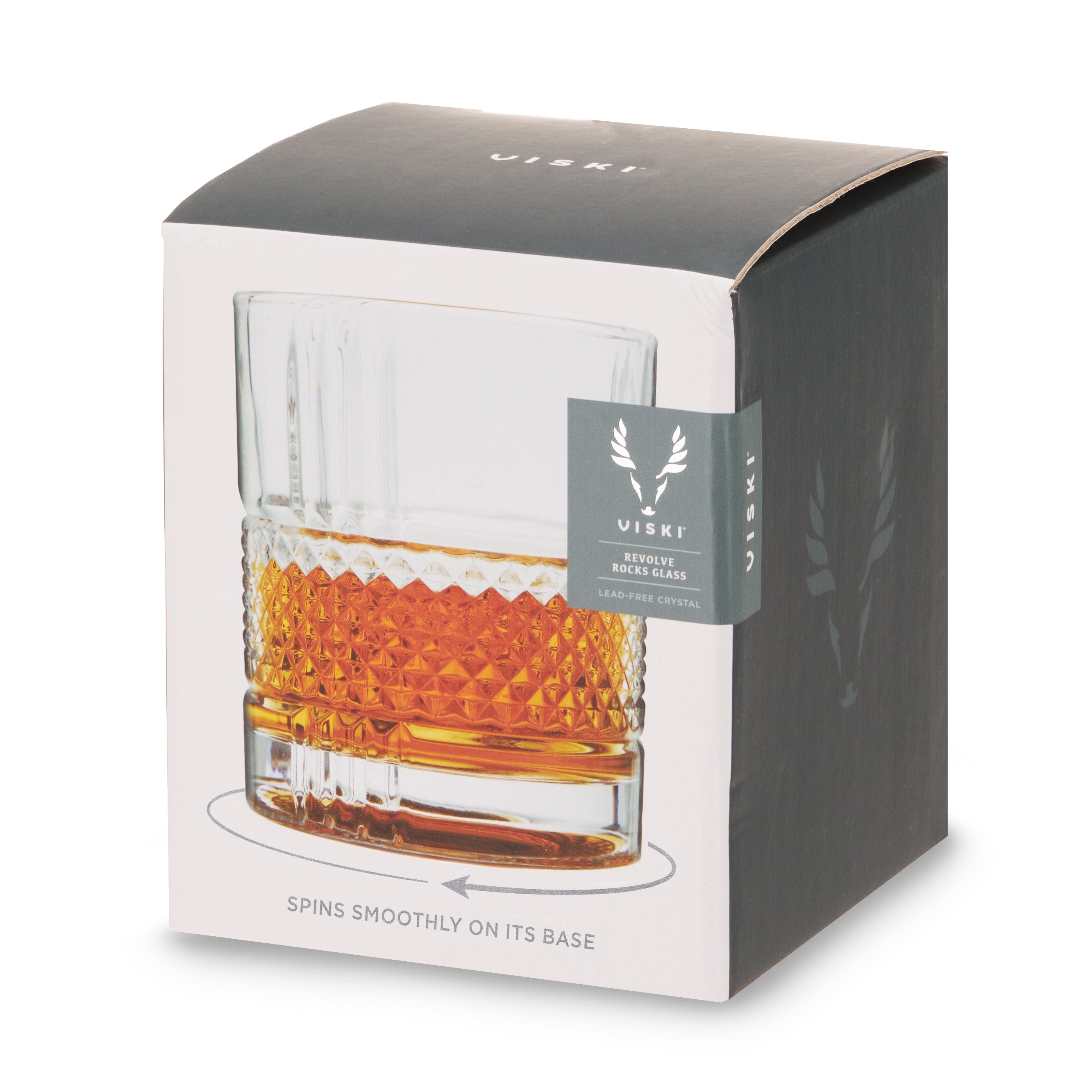 Revolve Crystal Whiskey Glasses Set of 4 - Elegant Lead-Free Rocks Glasses for Scotch, Bourbon & Cocktails - Perfect for Home Bar, Gifts & Entertaining