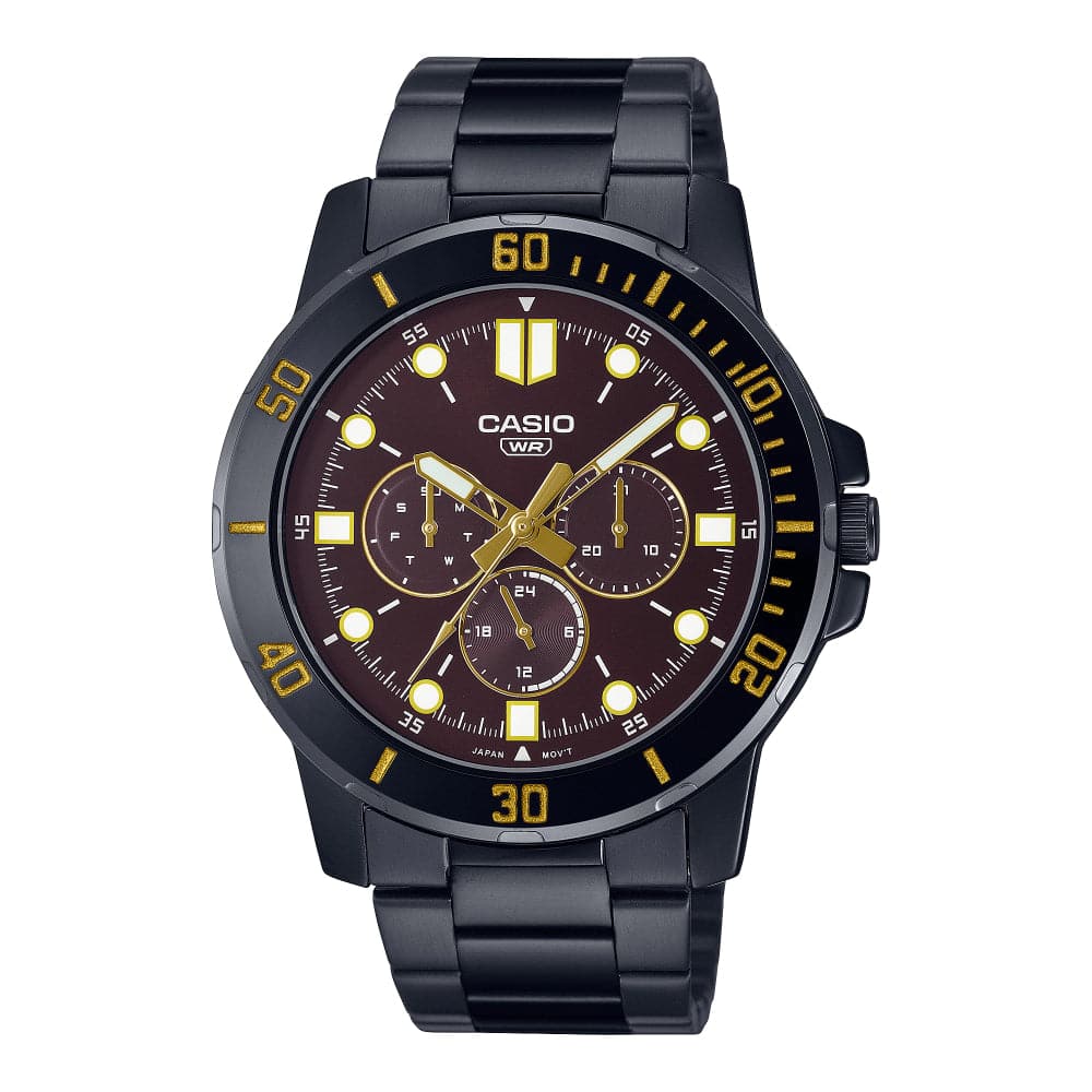 CASIO MTP VD300B-5EUDF Analog Men's Watch - Black Stainless Steel Band, Water Resistant, Classic Design for Business & Casual Wear