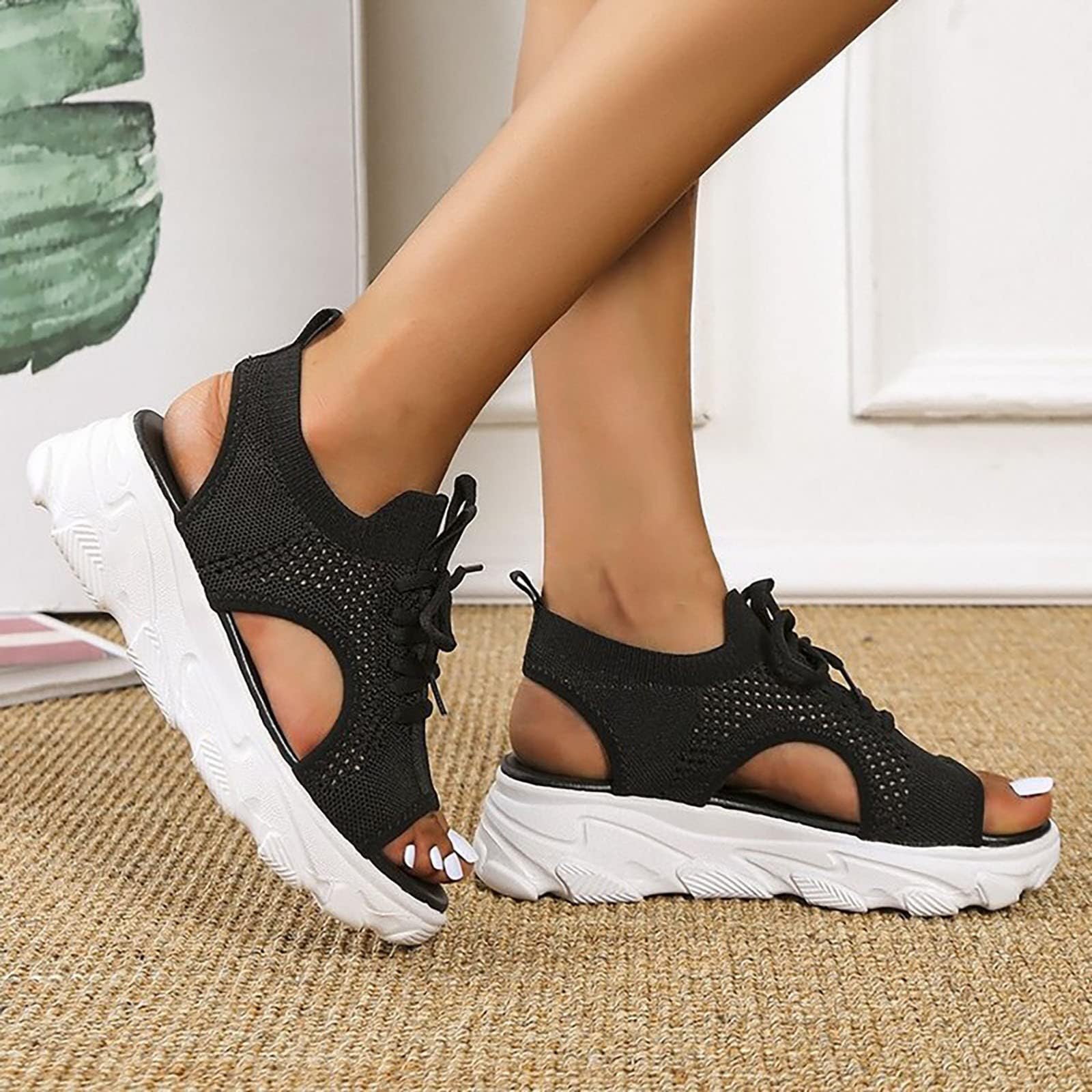 **Orthopedic Sandals for Women - Comfortable Wedge Heel Dressy Summer Sandals with Ankle Strap | Fashion Casual Espadrille Platform Sandals for Beach, Outdoor & Daily Wear**