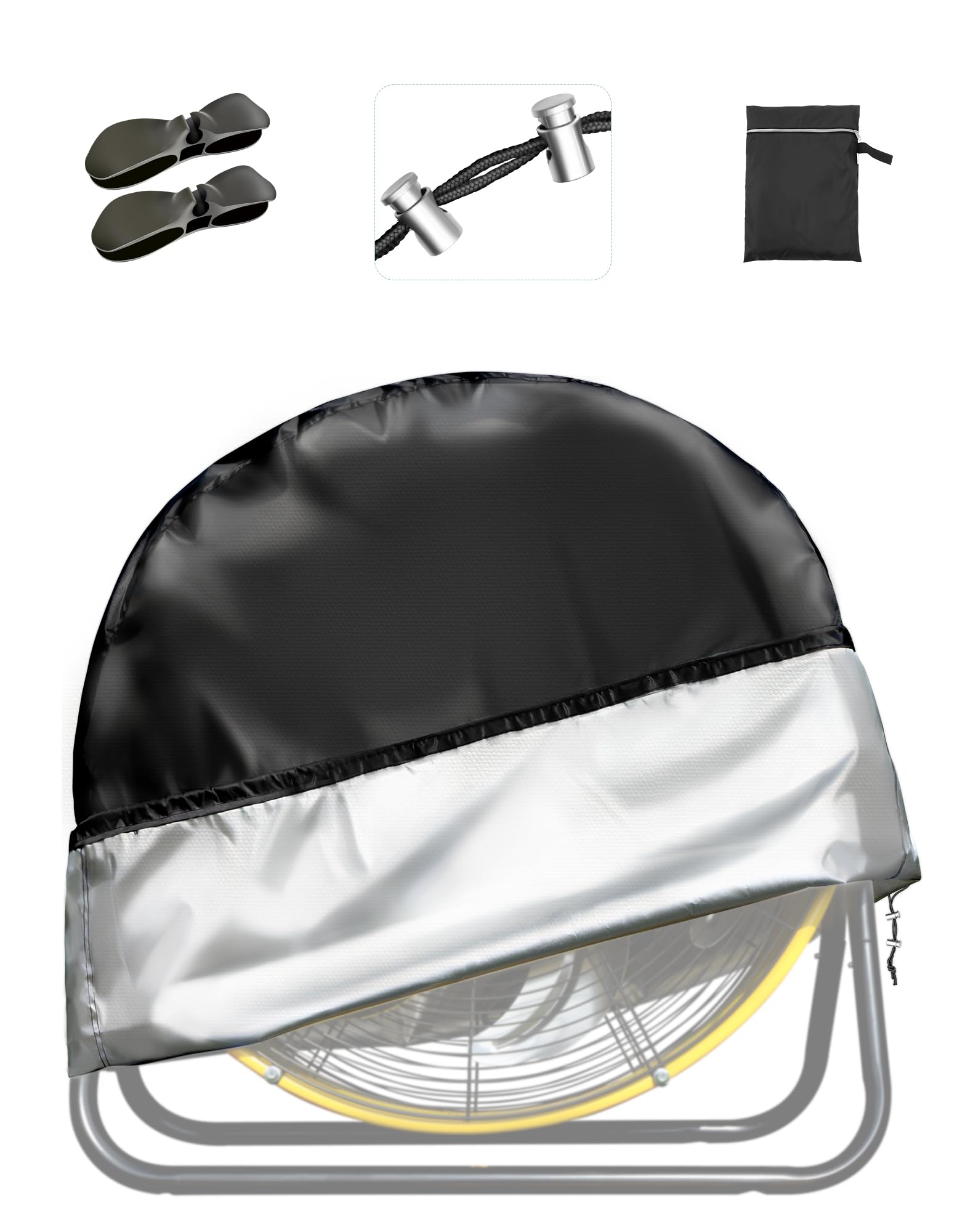 Heavy Duty Industrial Fan Safety Cover - Waterproof & Dustproof Fan Cover for 20