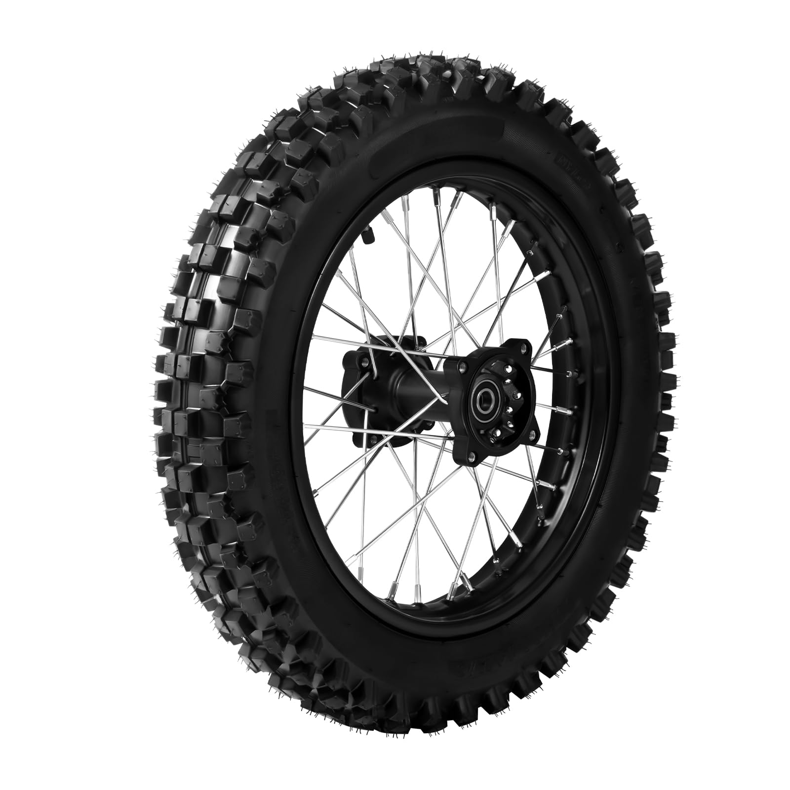 90/100-14 Rear Wheel Tire & Rim Inner Tube with 15mm Bearing Assembly for Dirt Bike, Pit Bike, Monkey Bike (125/140/150/160CC) - Perfect for Off-Road Adventures & Trail Riding