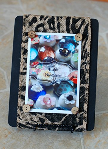 Double-Sided Burlap Picture Frame with Stand & Magnets for Wall & Table Decor