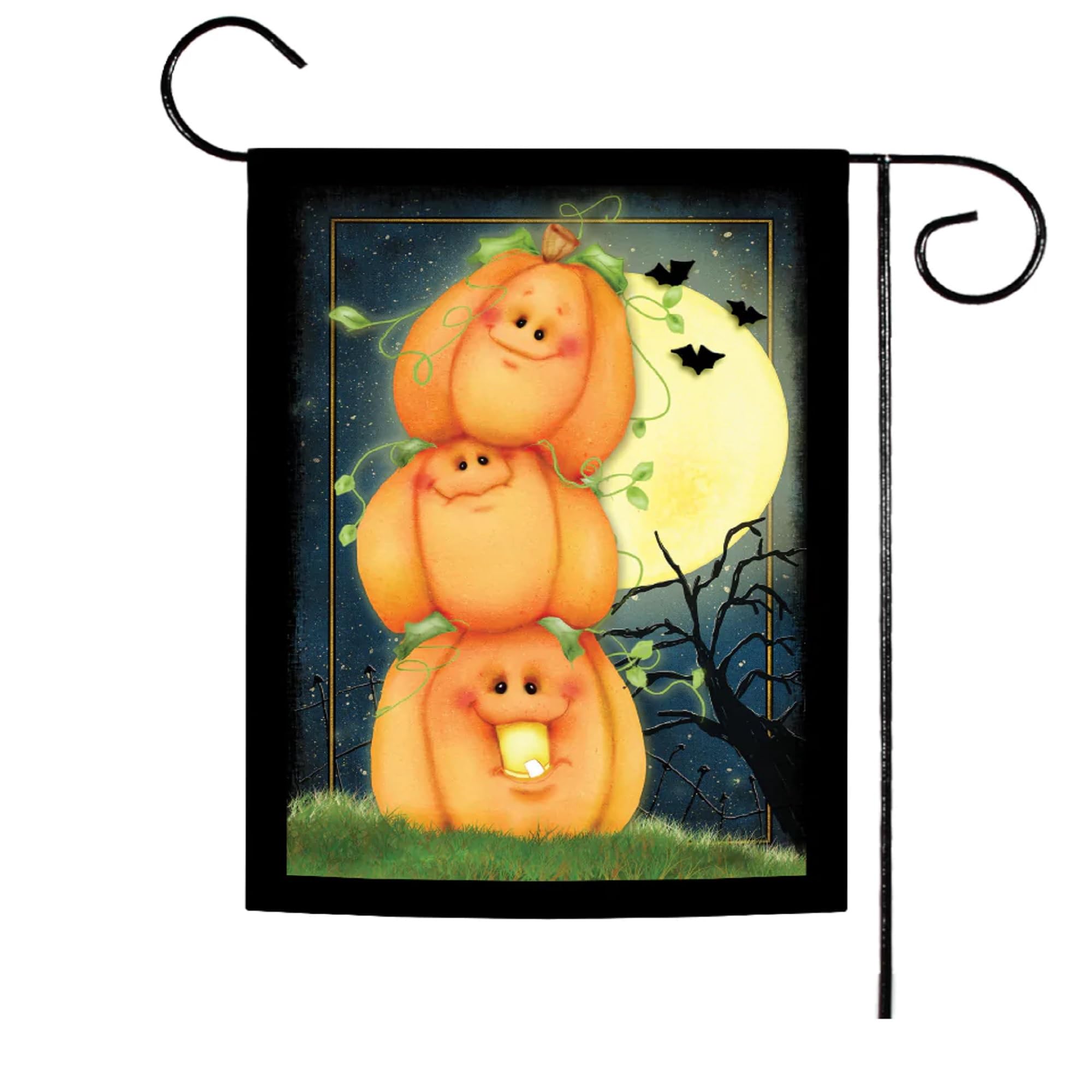 Toland Home Garden 111239 Stack O Lanterns Halloween Flag - 12x18 Inch Double Sided Fall Yard Decoration for Outdoor House, Porch & Garden - Perfect for Halloween Party Decor & Seasonal Home Display