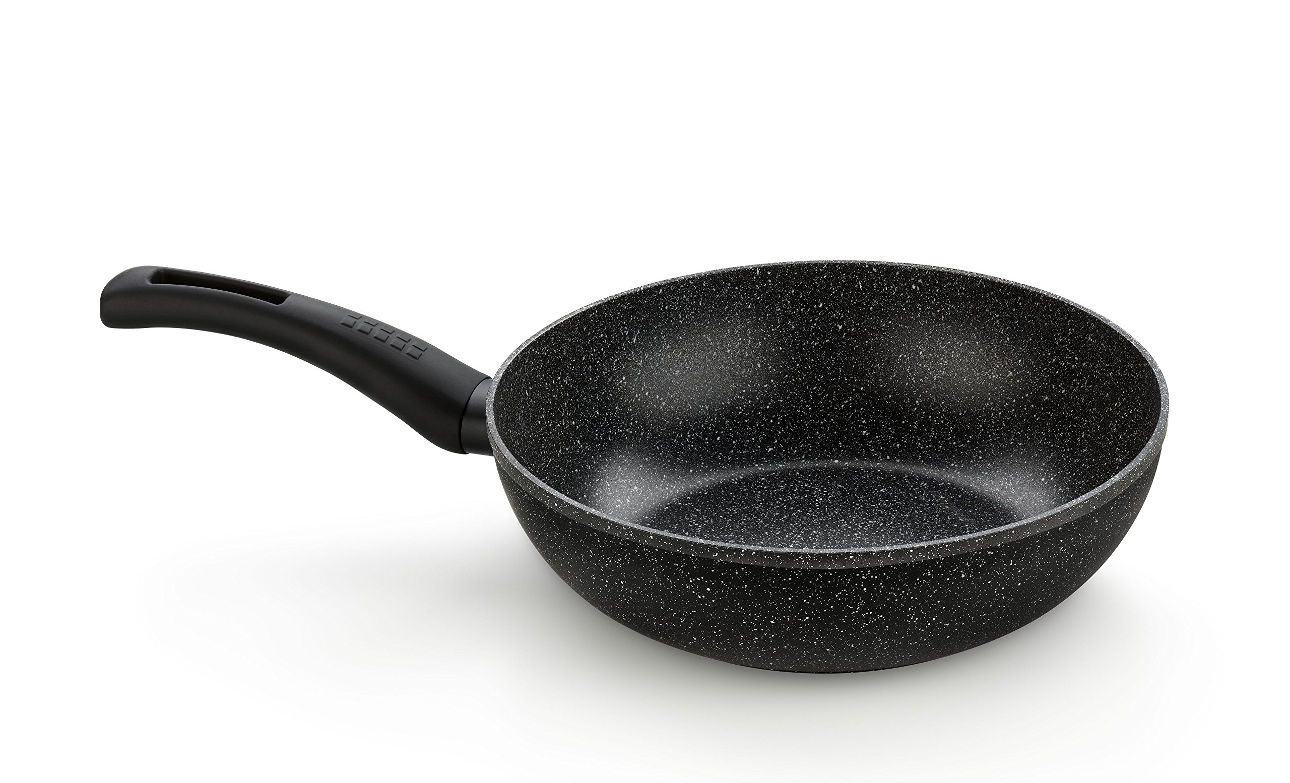 Monix Cosmos Non-Stick Wok Pan 28cm - Stone Effect Dark Grey Anthracite - Perfect for Stir Fry, Sauteing & Asian Cooking