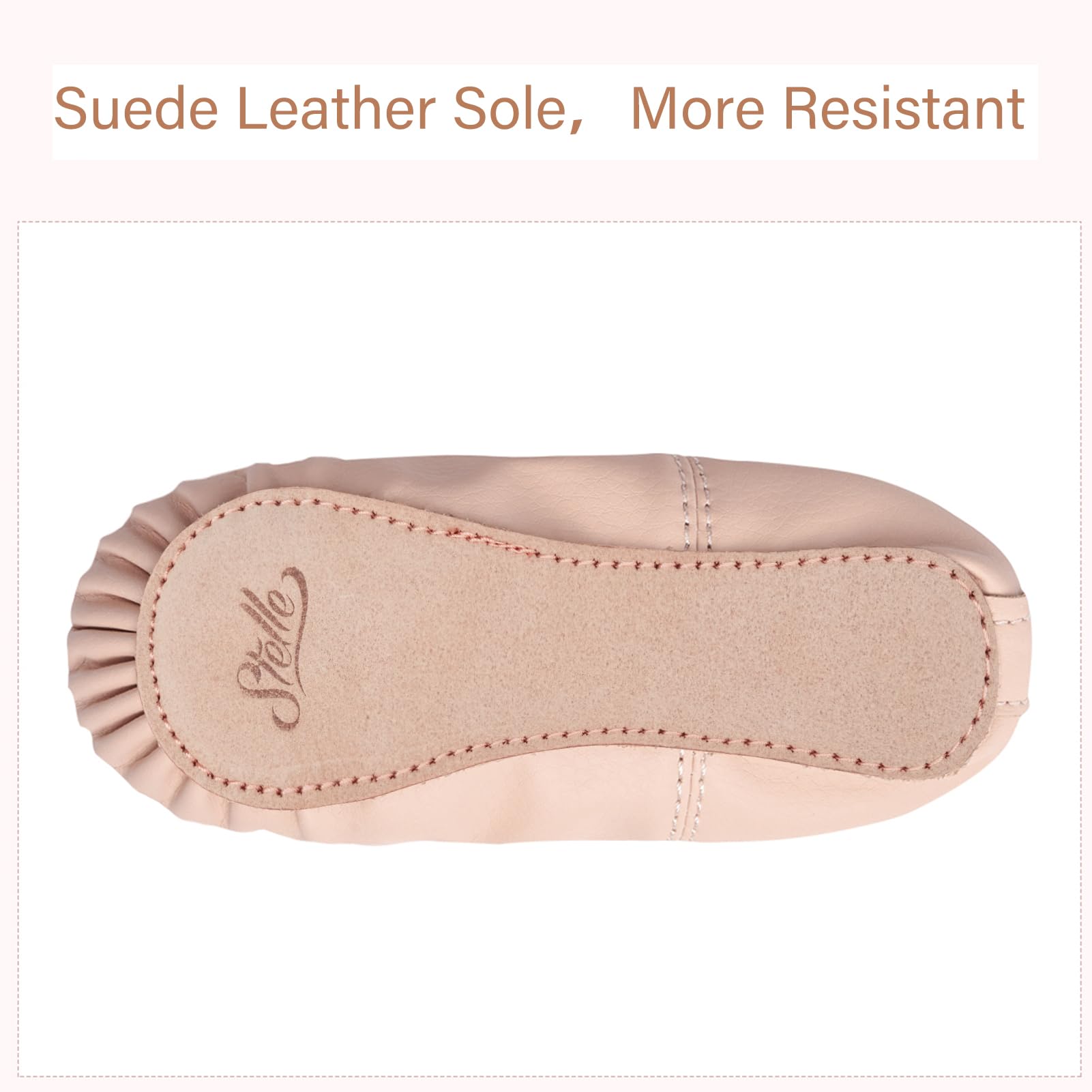 Stelle Girls & Boys Ballet Shoes - Soft Leather Dance Slippers for Toddlers, Little Kids & Big Kids - Perfect for Ballet Class, Dance Practice & Recitals