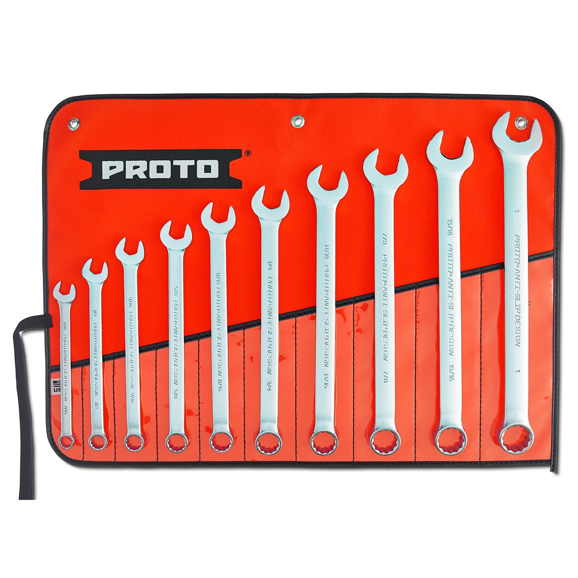 10-Piece Satin Chrome Combination ASD Wrench Set - 12-Point Professional Tool Kit for Automotive Repair & Home Improvement Projects