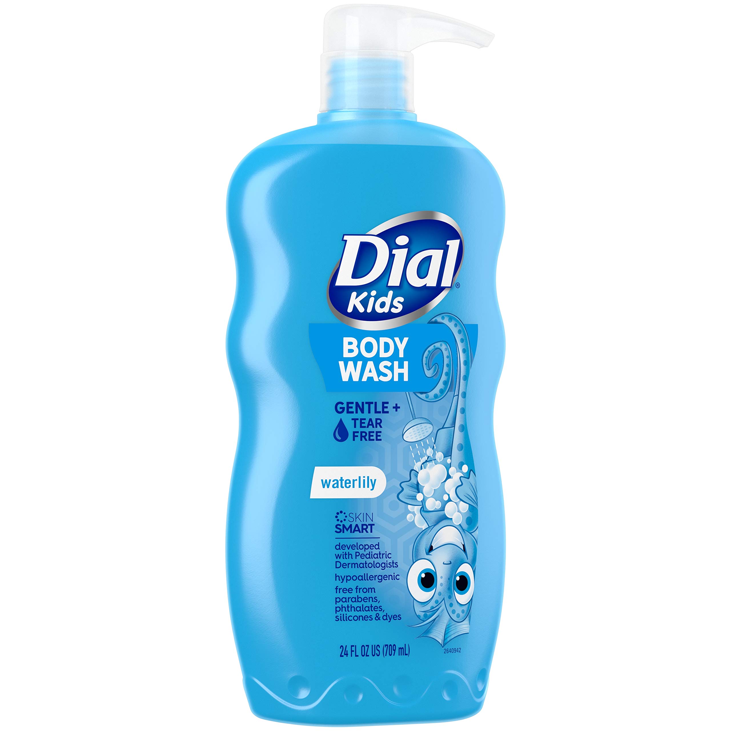 Dial Kids Body Wash - Waterlily Scent, 24 fl oz (Pack of 4) | Gentle & Hypoallergenic Formula for Sensitive Skin | Perfect for Bath Time, Daily Hygiene & Travel