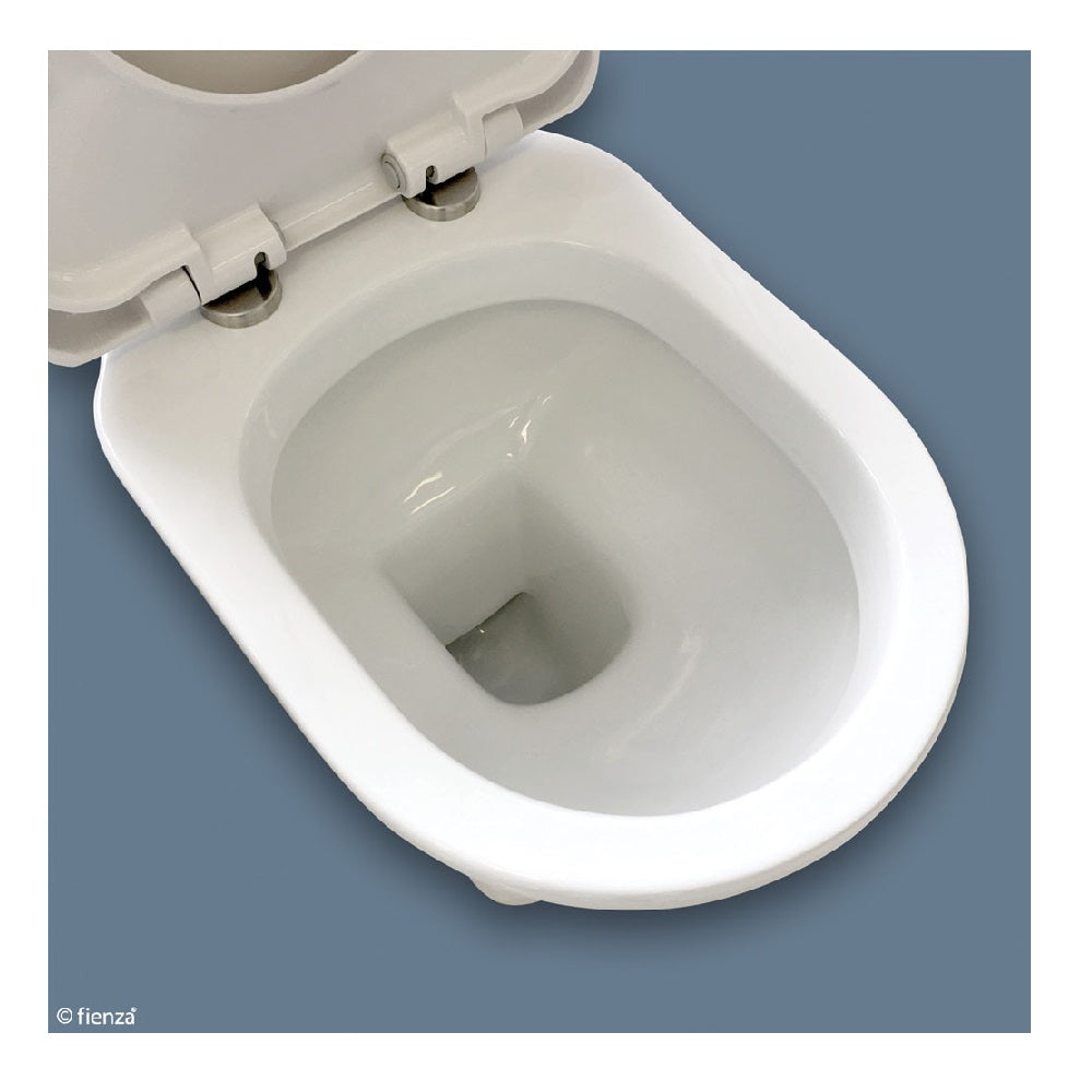 Fienza 060130WS RAK Washington Front Lever S-Trap 240mm White Toilet Suite - Perfect for Modern Bathroom Renovations & Small Space Solutions