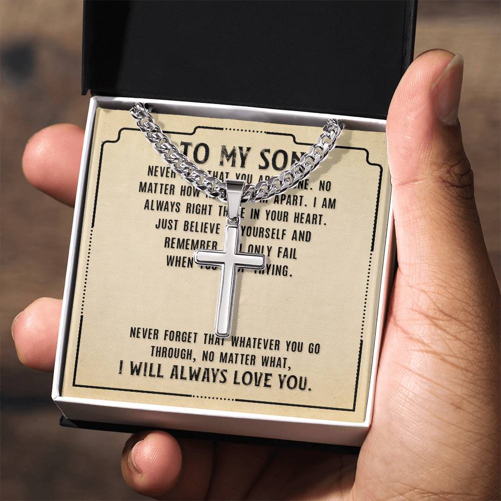 Cross Necklace for Son - Meaningful Gift from Mom | Religious Jewelry for Boys, Teens & Men - Perfect for Birthdays, Graduation & Special Occasions