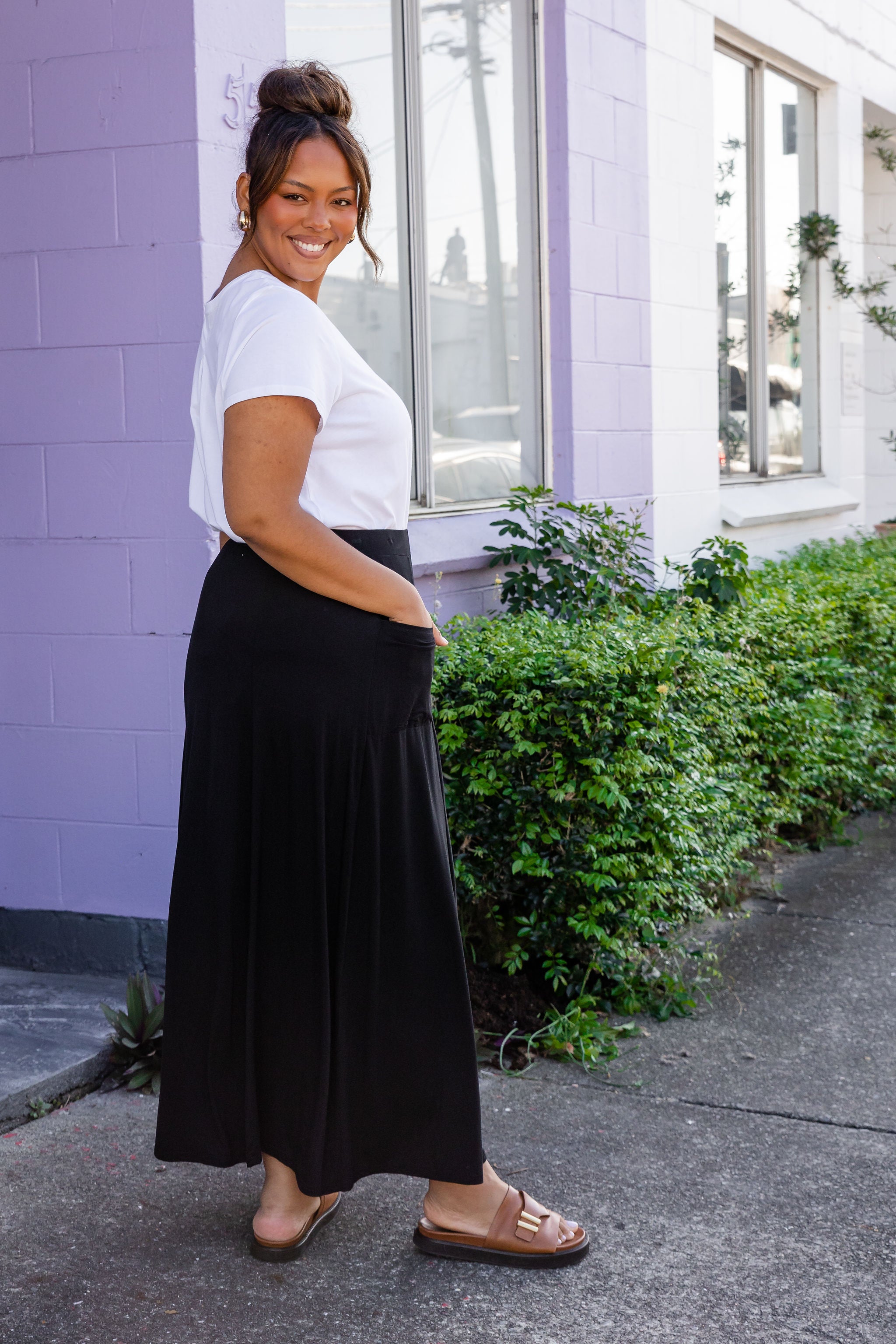 Olivia Maxi Skirt for Women - Elegant Black Long Flowy Skirt with High Waist | Perfect for Casual Wear, Beach, Vacation & Boho Outfits