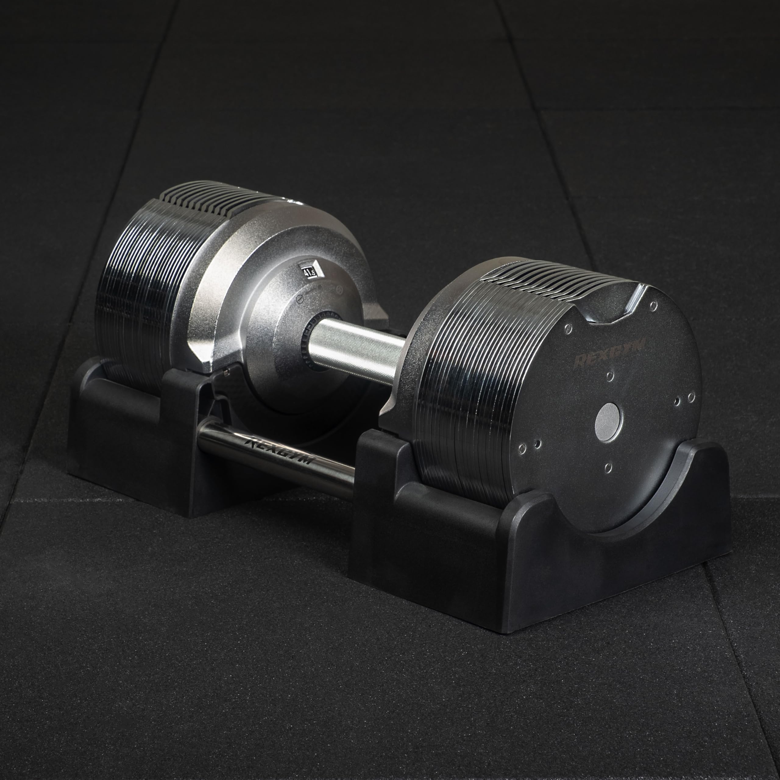 REXGYM Adjustable Dumbbell Handlebar with Chrome Plated Weights - 1.5 lb Each - Perfect for Home Gym, Strength Training & Muscle Building Workouts