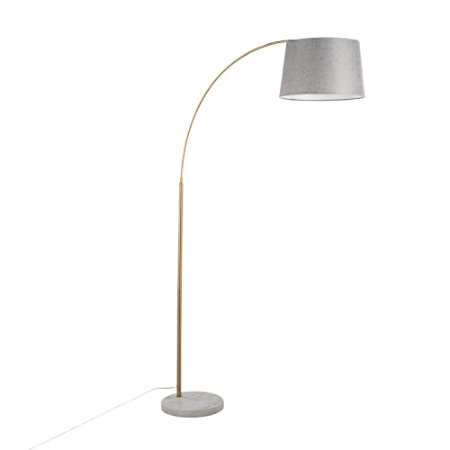White Marble, Antique Brass, Grey Linen