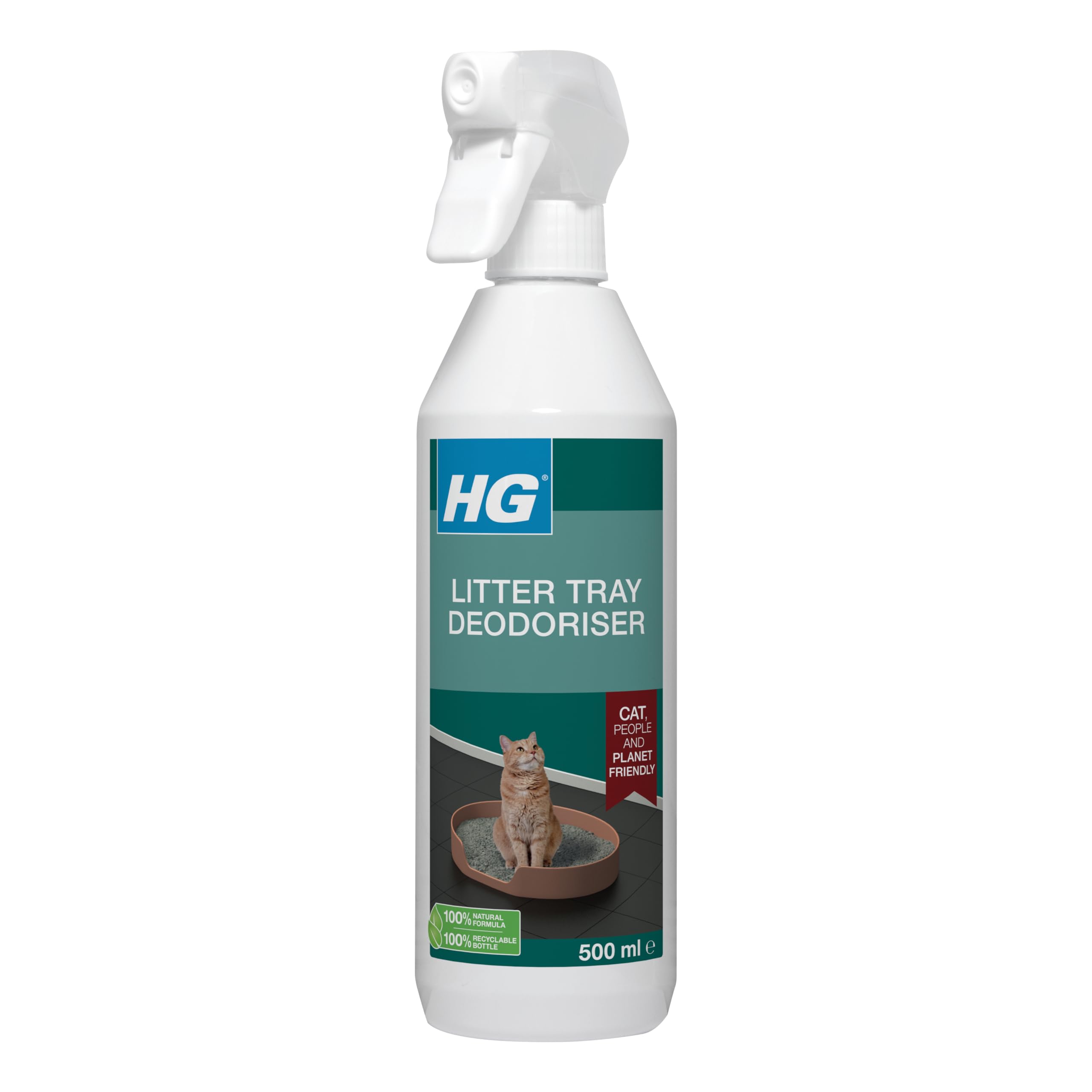Natural Cat Litter Deodorizer Spray - HG Pet-Friendly Litter Box Freshener & Urine Odor Eliminator for Cats (500ml) | Eliminates Litter Box Smells & Keeps Home Fresh for Multi-Cat Households