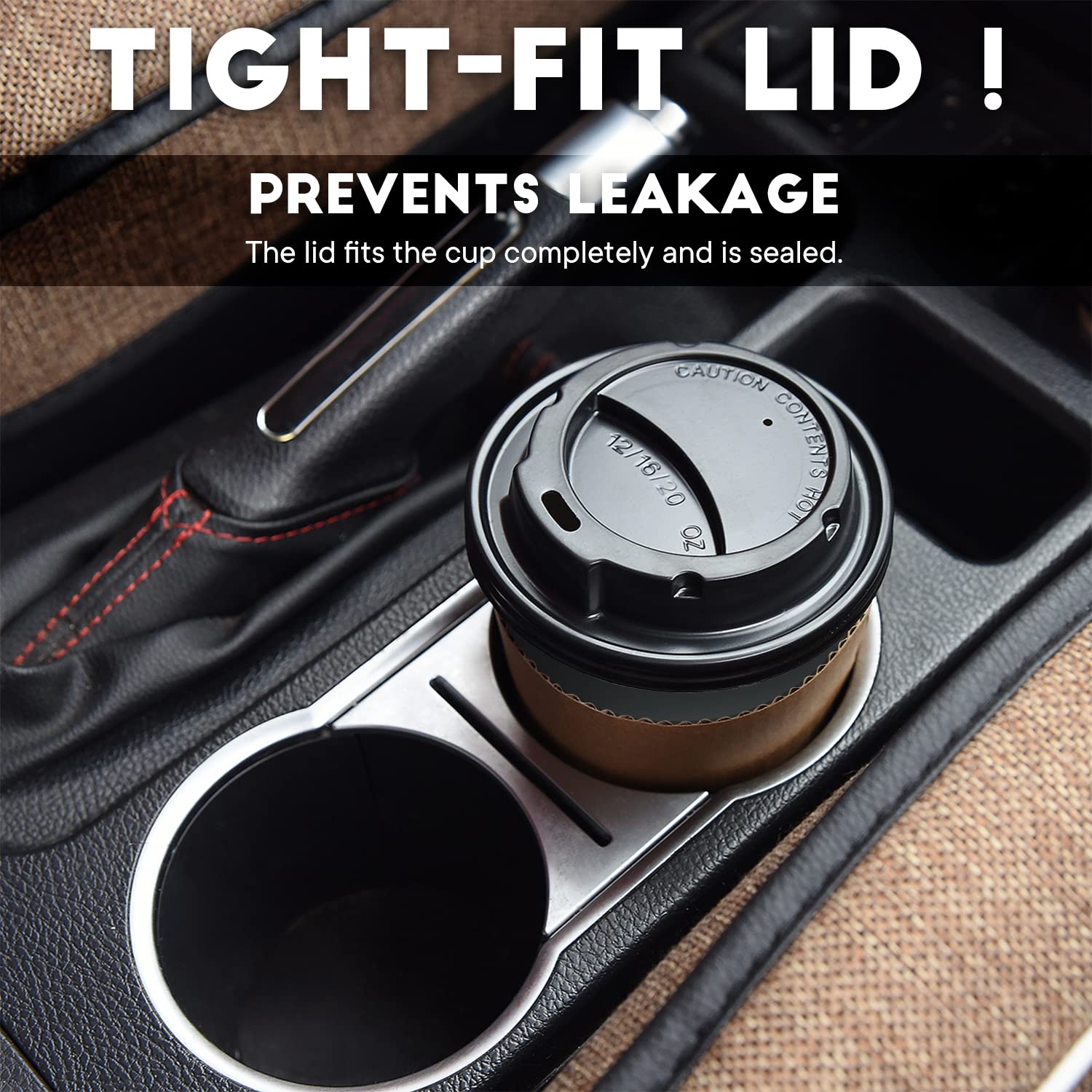 100 Pack - 12 oz Eco-Friendly Disposable Coffee Cups with Lids, Sleeves & Straws | 100% Biodegradable & Compostable PLA Paper Cups for Tea, Coffee, Hot Chocolate | Perfect for Cafes, Offices, Parties & Takeout