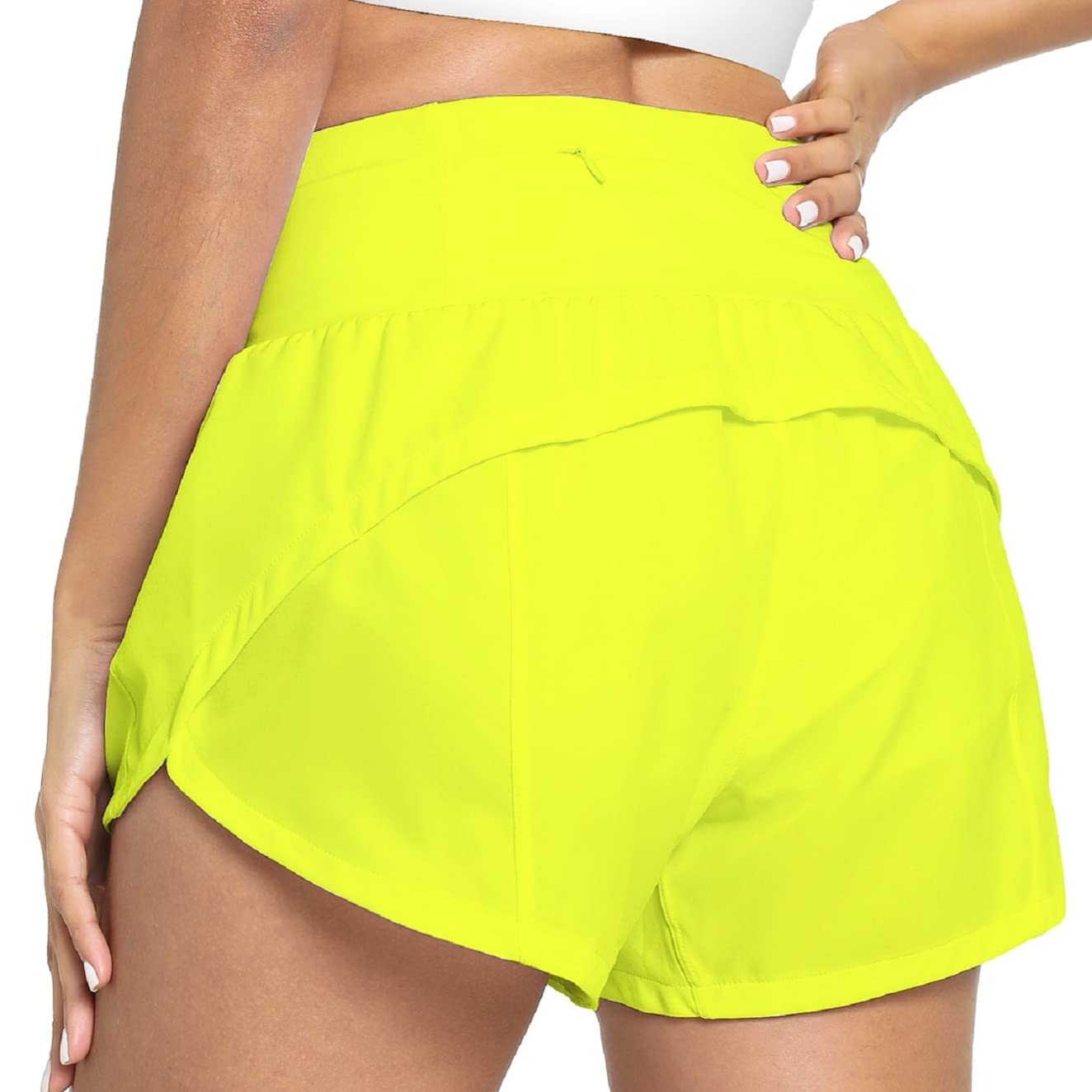 GYM RAINBOW Women's High Waisted Athletic Shorts - Lightweight Quick Dry Workout Running Shorts with Pockets for Yoga, Gym & Outdoor Activities