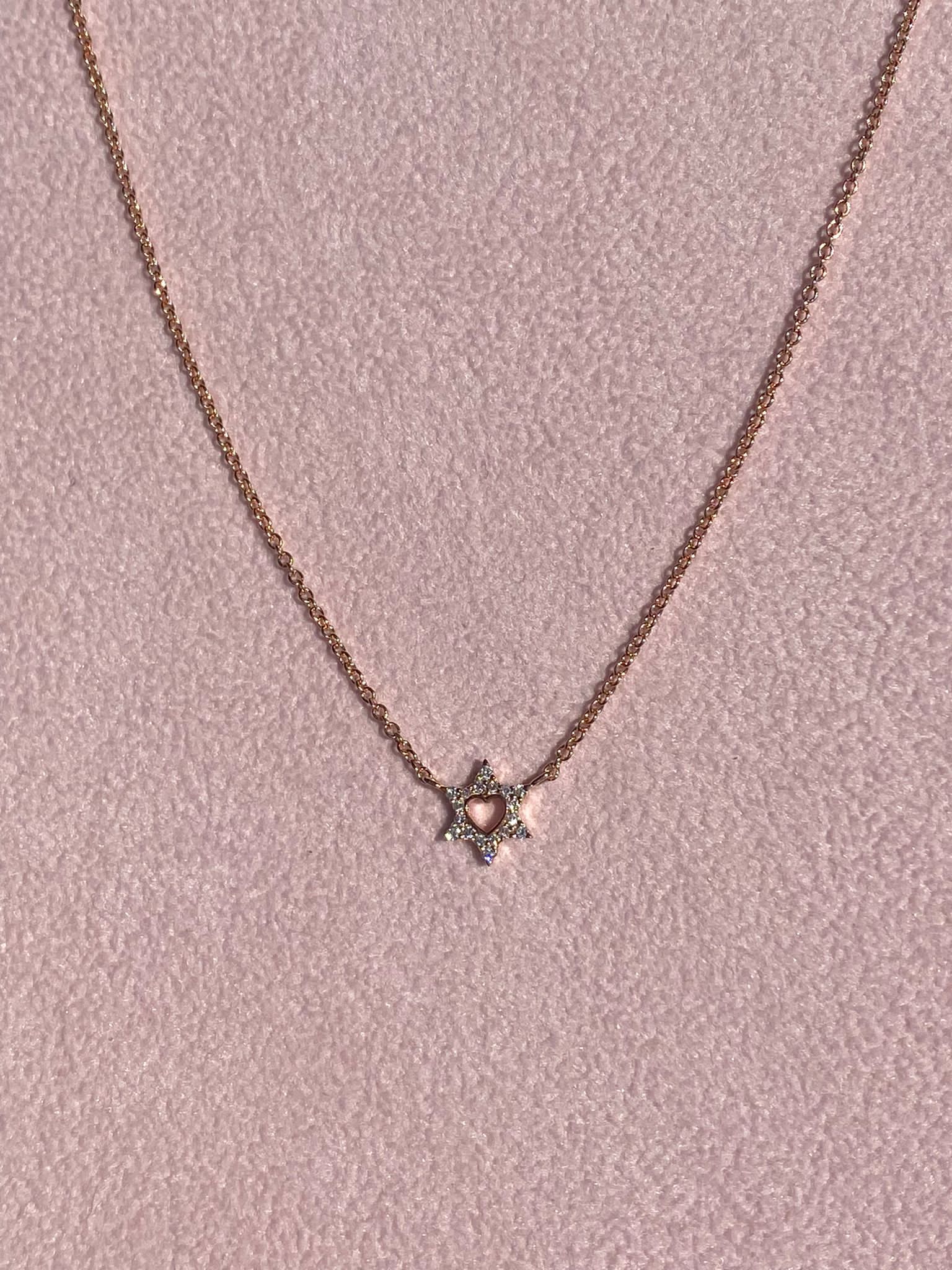 Heart Star of David Necklace - Elegant Jewish Jewelry for Women & Men - Perfect for Hanukkah, Bar Mitzvah & Everyday Wear