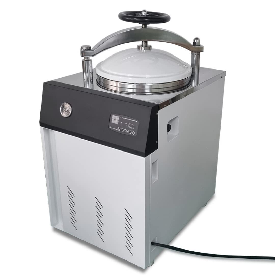 100Liters Vertical Autoclave Steam Sterilizer - 17psi at 121℃ for Lab & Commercial Use - 220V Pressure Cooker for Glassware, Mushroom Grain, Culture Media - Perfect for Hospitals, Clinics, Research Labs & Mushroom Farming
