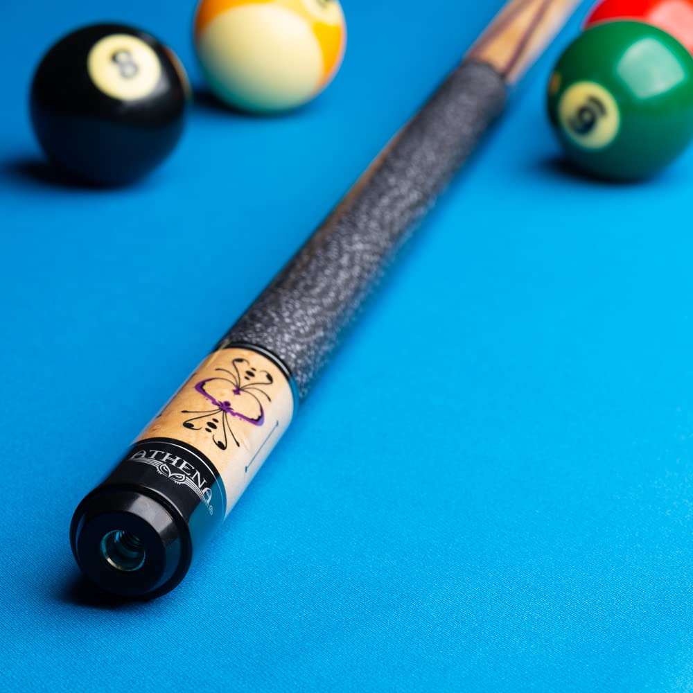 Athena ATH13 Heart Pin Stripe Pool Cue Stick - Professional Billiard Cue for Precision Shots | Perfect for Home Game Rooms, Bars & Pool Halls