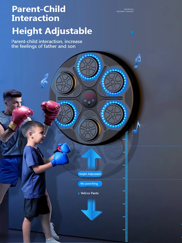 Smart Bluetooth Wall Mounted Music Boxing Trainer - Electronic Punching Bag for Home Gym, Boxing Equipment with Music Sync & Target Practice | Perfect for Cardio, Strength Training & Stress Relief