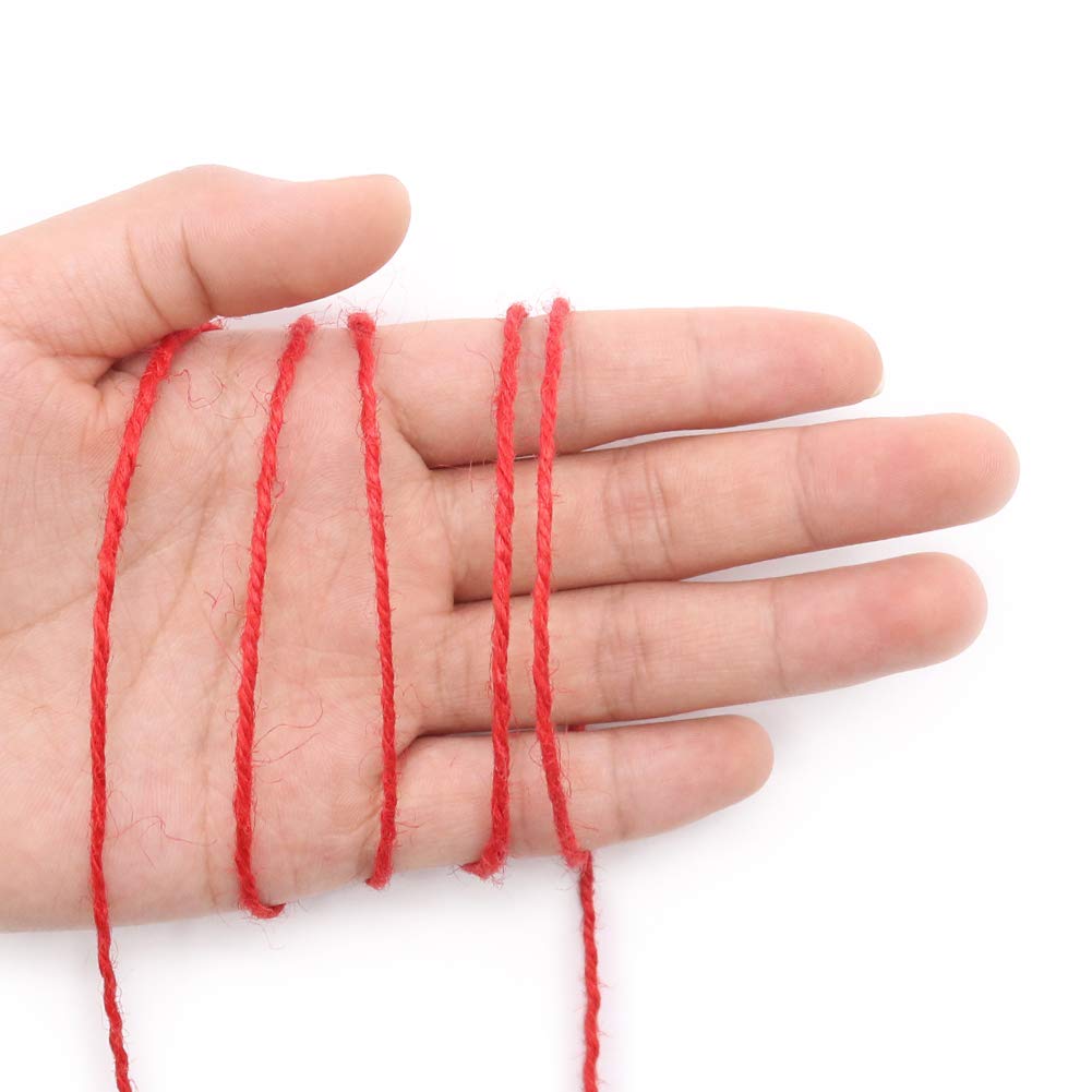 Red Jute Twine 656ft - 2mm Craft String for Gifts, Gardening & Christmas Decor