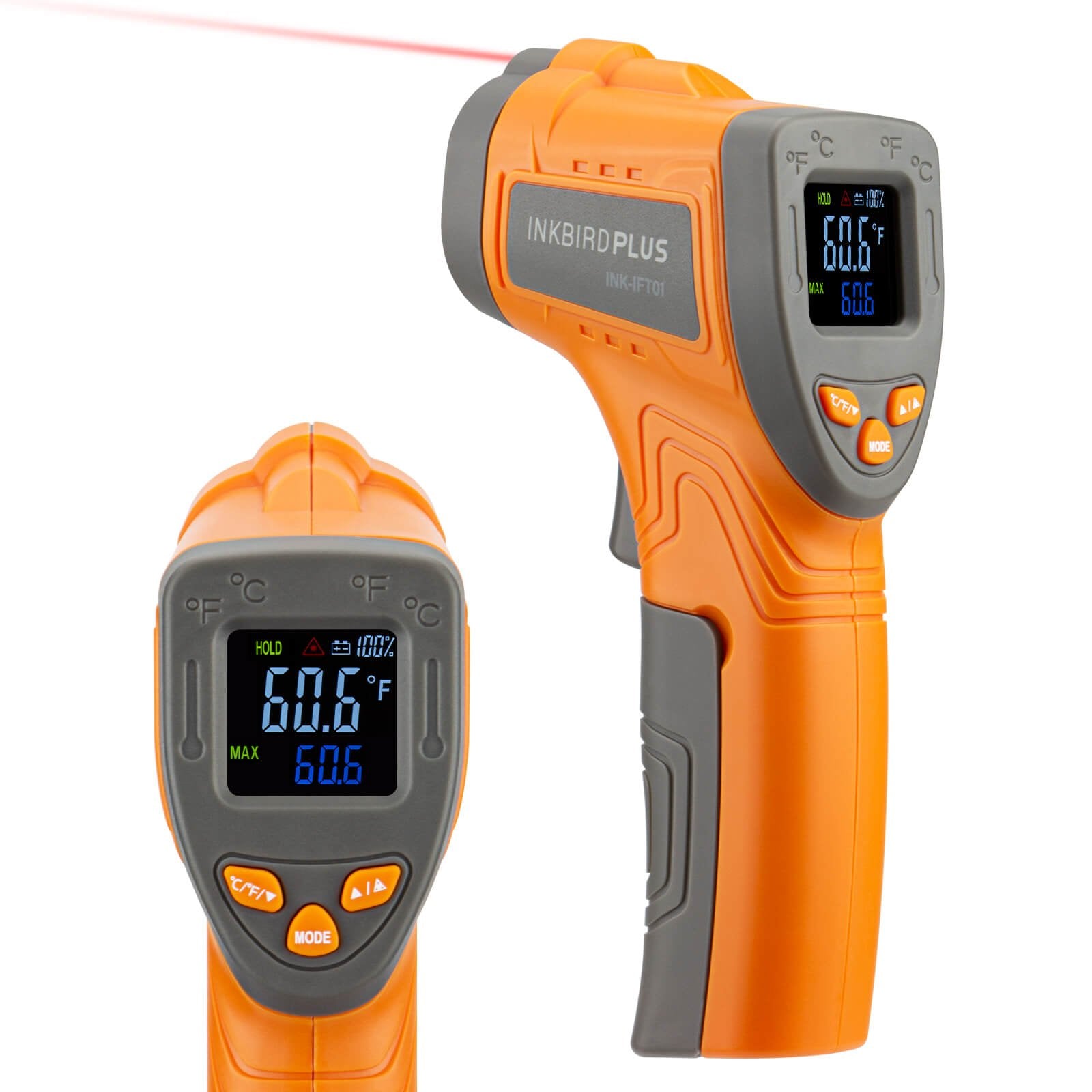 INK IFT01 Infrared Thermometer - Non-Contact Digital Thermometer for Adults, Kids & Babies - Accurate Forehead & Ear Temperature Measurement - Home, Office & Medical Use