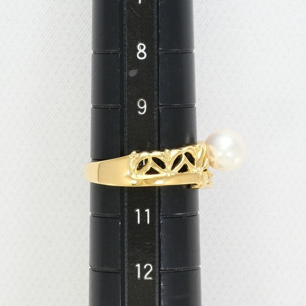 18K Yellow Gold Pearl Diamond Ring for Women - Elegant Bridal Jewelry, Wedding Engagement Gift, Anniversary Present, Valentine's Day Special