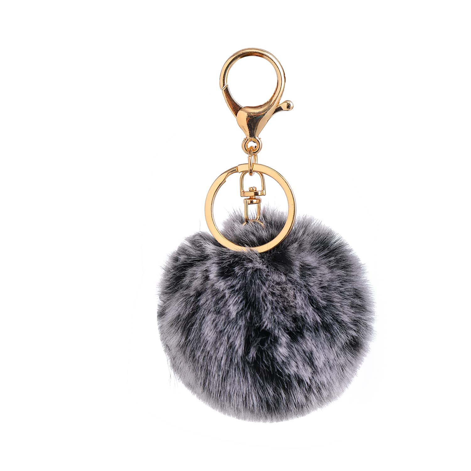 Fluffy Pom Pom Keychain - Soft Artificial Fur Ball Keyring for Car Keys, Bags & Backpacks | Cute Accessory for Women, Girls & Teens | Perfect Gift for Friends & Birthday Presents