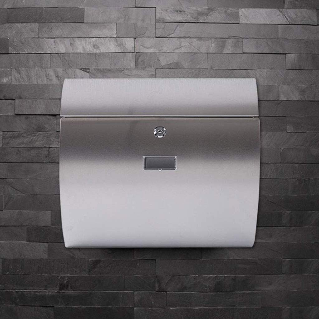 Stainless Steel Wall-Mounted Outdoor Mailbox with Lock - Waterproof Villa Letter Box & Suggestion Box for Home, Garden, and Office Security