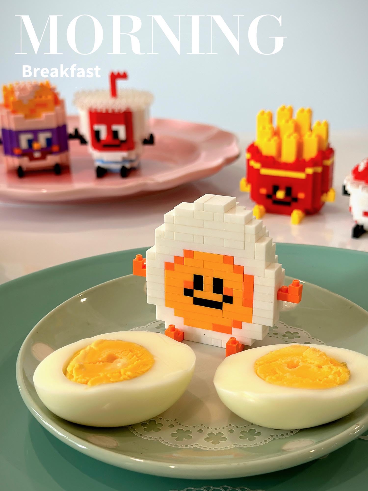 Happy Food Cute Mini Bricks Micro Building Kit - Compatible Nano Blocks for Kids - Creative Desktop Decor Toy (Vitality Milk) - Perfect for STEM Learning, Birthday Gifts & Stress Relief