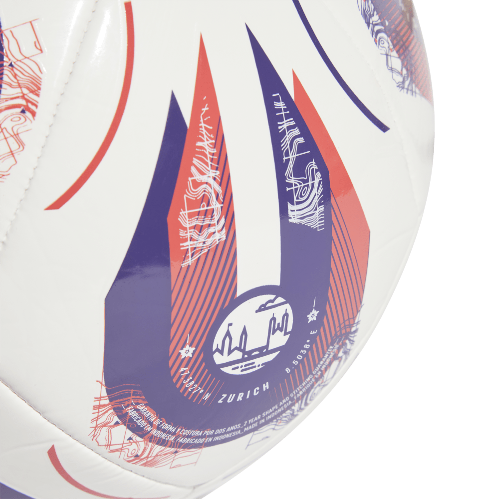Adidas Women's Euro25 Club Football - Official Size 5 Soccer Ball (White/Pantone) - Perfect for Training, Matches & Gifts
