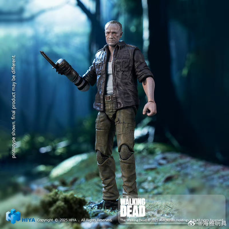 Pre Order 1/18 HIYA 4inch The Walking Dead Merle Action Figure - Highly Detailed Collectible Miniature for Display & Role Play Scenes