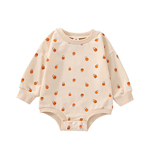Romper Beige Pumpkin Lantern
