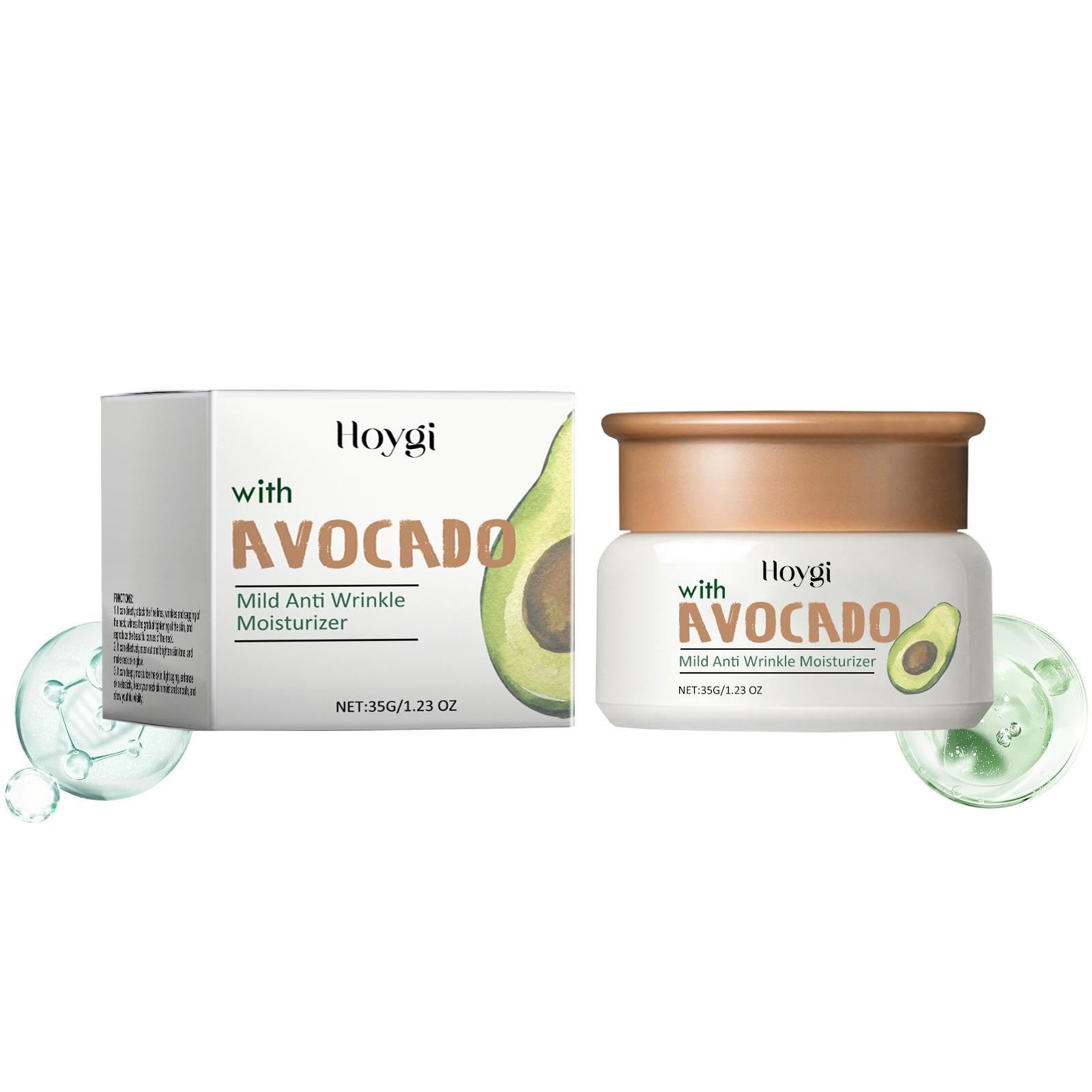 Avocado Moisturizing Cream - Anti-Wrinkle & Firming Face Cream with Vitamin C & E for Elasticity Boost | Deep Hydration, Skin Repair & Refinement | Day & Night Use for Dry, Aging Skin