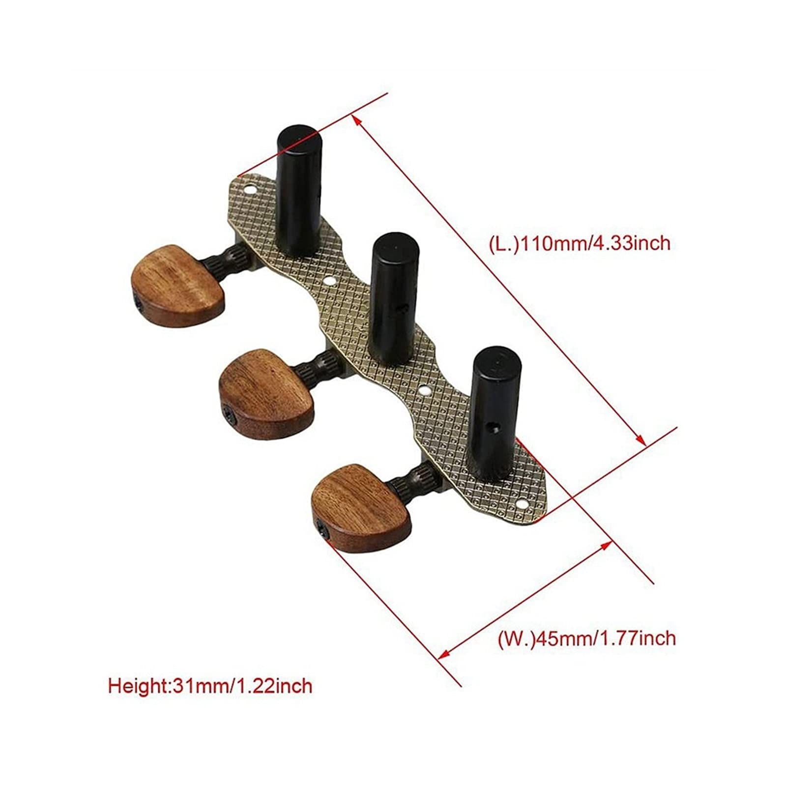 2-Piece Classical Guitar Machine Heads - Premium Guitar Tuner & Tuning Keys Pegs for Smooth String Adjustments | Perfect for Beginners & Professional Musicians | Home, Studio & Stage Use